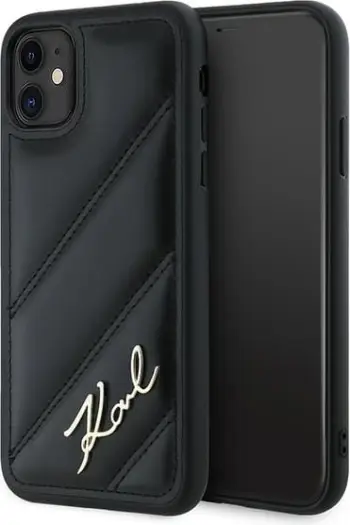 Mbështjellës Karl Lagerfeld Quilted K Pattern për iPhone 11/XR, i zi