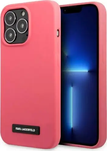 Mbështjellës Karl Lagerfeld KLHCP13XSLMP1PI për iPhone 13 Pro Max 6.7", silikon, fuksja