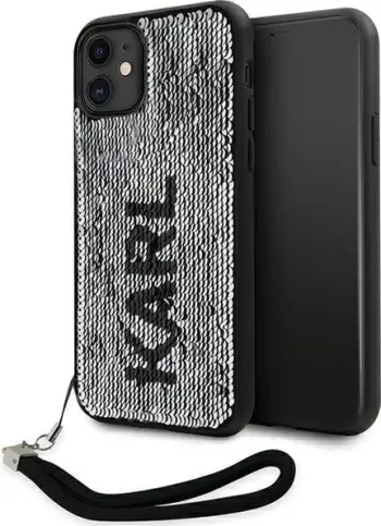 Mbulesë telefoni Karl Lagerfeld KLHCN61PSQRKS, iPhone 11 XR, hardcase, argjendtë