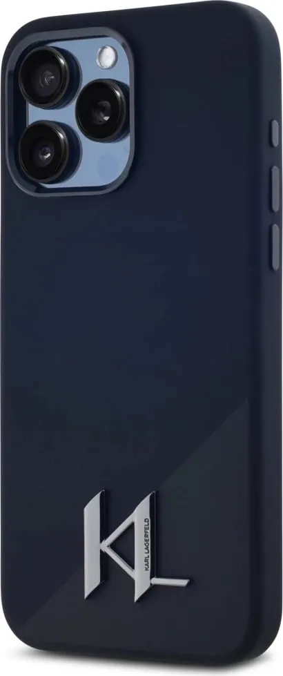 Mbështjellës Karl Lagerfeld Silicone Shadow Metal Initial MagSafe për iPhone 15 Pro, i zi - 2