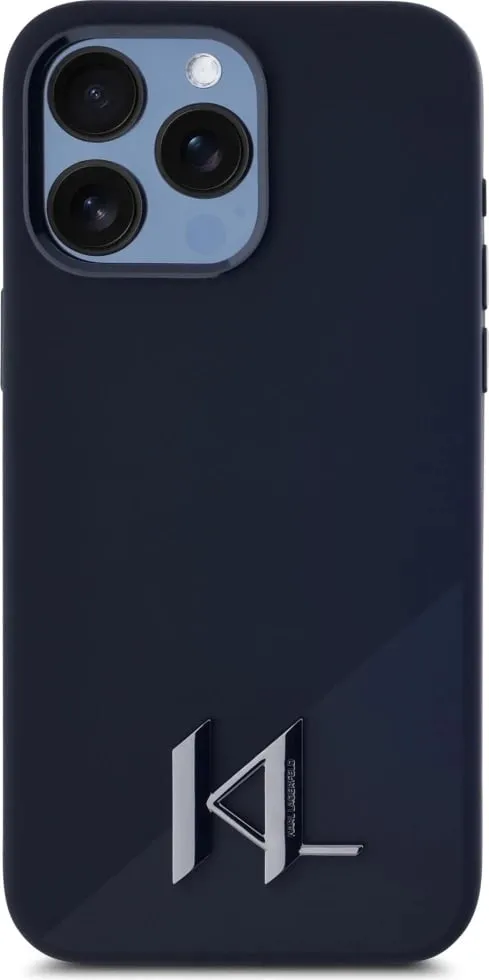 Mbështjellës Karl Lagerfeld Silicone Shadow Metal Initial MagSafe për iPhone 15 Pro, i zi - 3