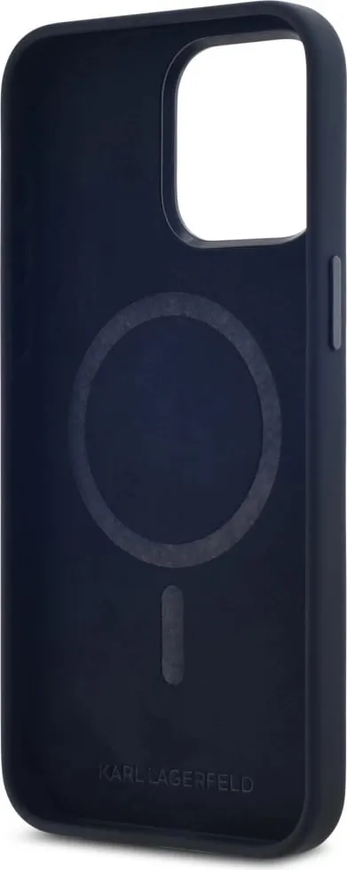 Mbështjellës Karl Lagerfeld Silicone Shadow Metal Initial MagSafe për iPhone 15 Pro, i zi - 7