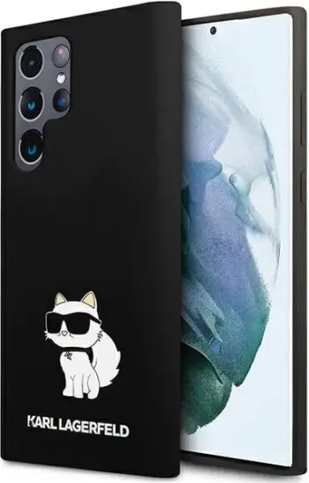 Mbështjellës Karl Lagerfeld 3D Rubber Karl & Choupette për Samsung Galaxy S24 Ultra, i zi