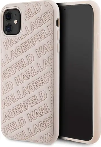 Mbështjellës Karl Lagerfeld Quilted K Pattern për iPhone 11/XR, rozë