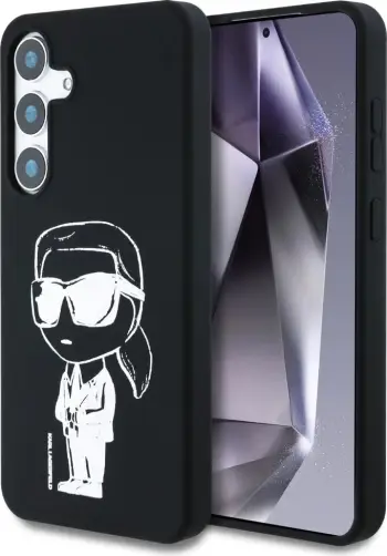 Mbështjellës Karl Lagerfeld Silicone Graffiti Ikonik me MagSafe për Samsung Galaxy S25, zi