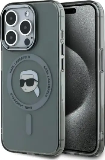 Mbështjellës Karl Lagerfeld KLHMP15XHLSCHK për iPhone 15 Pro Max 6.7", MagSafe, i zi