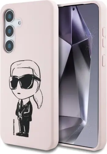 Mbështjellës Karl Lagerfeld Silicone Graffiti Ikonik me MagSafe për Samsung Galaxy S25, rozë
