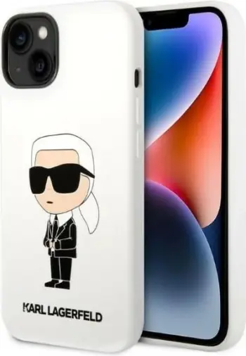 Mbulesë telefoni Karl Lagerfeld KLHCP14MSNIKBCH, për iPhone 14 Plus, hardcase silikon, e bardhë