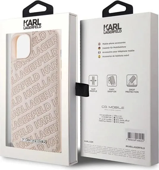 Mbështjellës Karl Lagerfeld Quilted K Pattern për iPhone 15 Plus / 14 Plus, Rozë - 2