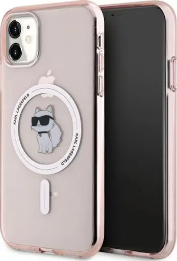 Mbështjellës Karl Lagerfeld IML Choupette Head & Monogram për iPhone 11/XR, Rozë