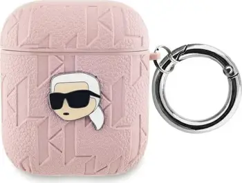 Mbështjellës Karl Lagerfeld Monogram Karl Head për AirPods 1/2, i zi