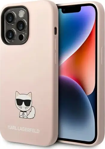 Mbështjellës Karl Lagerfeld KLHCP14XSLKHLP për iPhone 14 Pro Max, silikon, rozë