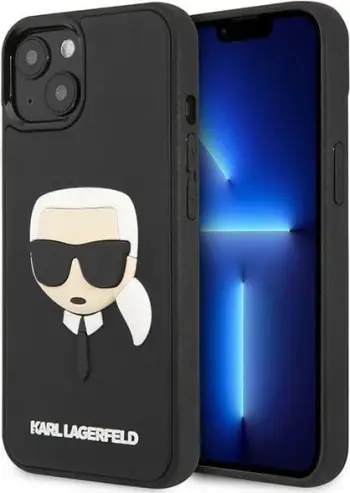 Mbështjellës Karl Lagerfeld KLHCP14M3DRKINK për iPhone 14 Plus 6.7", hardcase, Rubber Ikonik 3D, i zi
