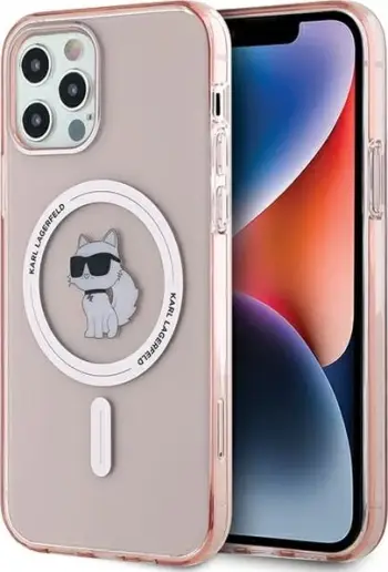 Mbështjellës Karl Lagerfeld IML Choupette MagSafe për iPhone 12/12 Pro, rozë
