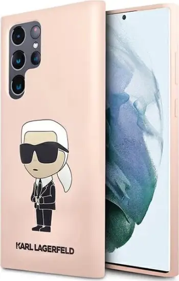 Mbulesë telefoni Karl Lagerfeld Silicone NFT Ikonik, Samsung Galaxy S23 Ultra, silikoni, rozë