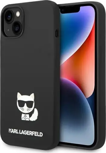 Këllëf telefoni Karl Lagerfeld Silicone Choupette Body për iPhone 14 Plus 6.7", silikon, i zi