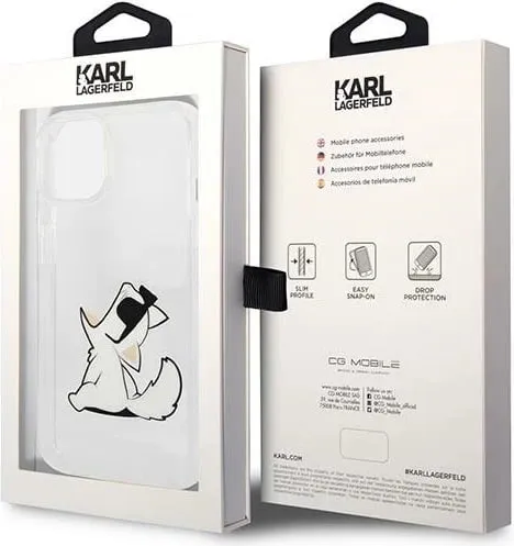 Mbulesë telefoni Karl Lagerfeld KLHCP14MHNCHTCT, për iPhone 14 Plus, e tejdukshme, Choupette - 3