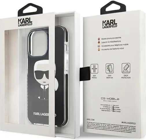Mbulesë telefoni Karl Lagerfeld KLHCP13LTPEIKK, për iPhone 13 Pro 6.1", hardcase, e zezë - 2