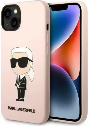 Mbulesë telefoni Karl Lagerfeld KLHCP14MSNIKBCP, për iPhone 14 Plus, hardcase silikoni, rozë Ikonik