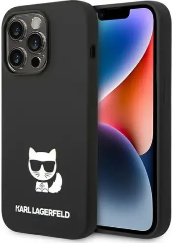 Mbrojtëse Karl Lagerfeld Silicone Choupette Body, për iPhone 14 Pro Max, e zezë