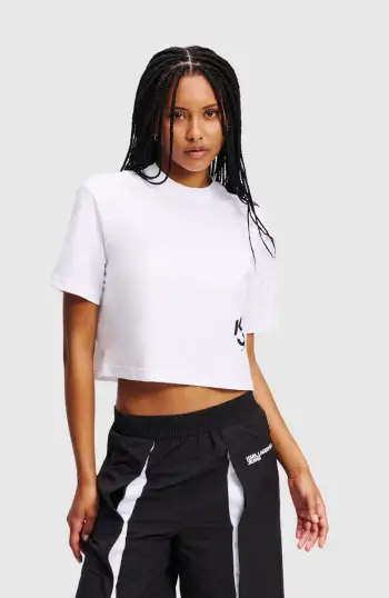 Klj Reg Cropped Monogram Tee