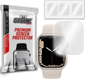 Folie mbrojtëse GrizzGlass Hydrogel për Apple Watch 8 45mm, set 3 copë, transparente
