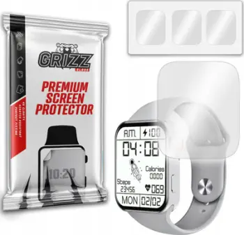 Mbrojtës ekrani GrizzGlass Hydrogel Film, për Apple Watch Series 7, set 3 copë, transparent