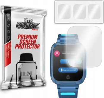 Folie mbrojtëse GrizzGlass Hydrogel Film për Grizz KidsWatch Find Me 2 KW-210, set 3 copë, transparente