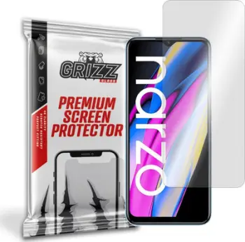 Xham mbrojtës hibrid GrizzGlass për Realme Narzo 50A Prime, transparencë e lartë, rezistent ndaj gërvishtjeve