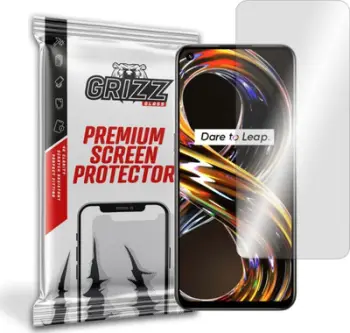 Mbrojtës ekrani GrizzGlass Hybrid Glass për Realme 8i, xham hibrid, transparent