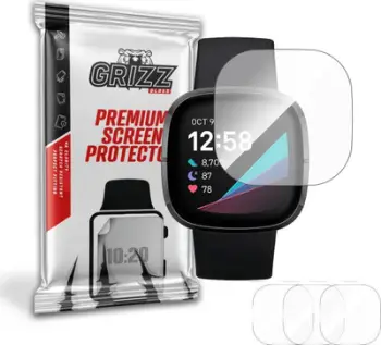 Mbrojtëse ekrani GrizzGlass Hydrogel Film për Fitbit Sense, set 3 copë, transparente