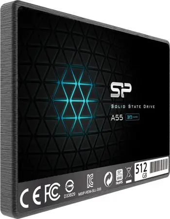 SSD Silicon Power A55, 512GB, SATA III, 2.5", e zezë