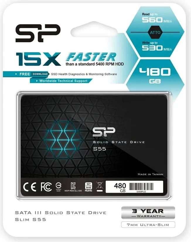 Disk SSD Silicon Power Slim S55, 2.5", 480GB, SATA III - 7