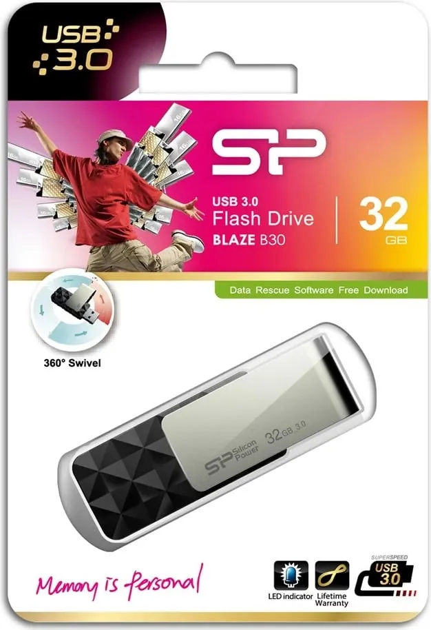 Pendrive USB Silicon Power B30 SP032GBUF3B30V1K, 32GB - 3