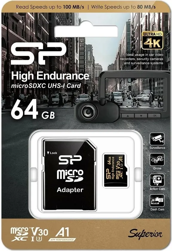 Kartë memorie Silicon Power High Endurance, microSDXC, 64GB, e zezë - 2