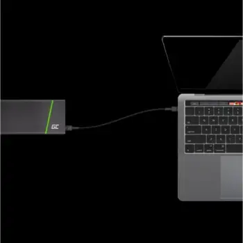 Kabllo USB Green Cell KABGC31, USB-C në USB-C, 30cm, e zezë