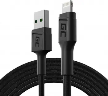 Kabllo Green Cell KABGC18, USB në Lightning, 200cm, e zezë