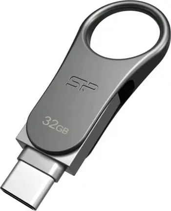 USB Flash Silicon Power Mobile C80, 32GB, USB 3.0, i hirtë