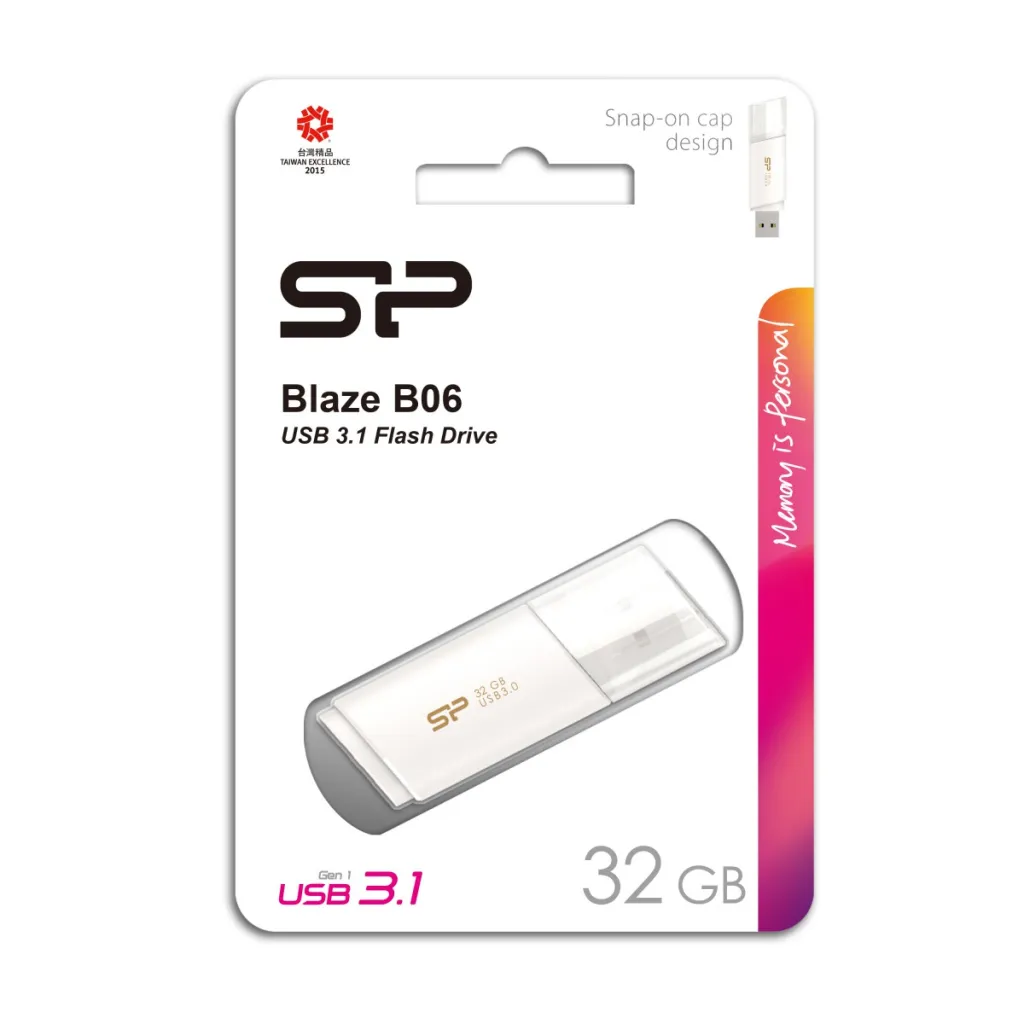 USB Silicon Power Blaze B06, 32GB, 3.1, e bardhë - 1