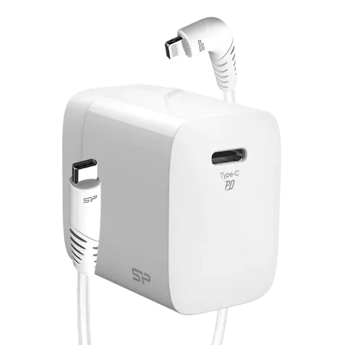 Karikues fast charging Silicon Power QM10, 18W, type-C/Lightning, i bardhë - 1