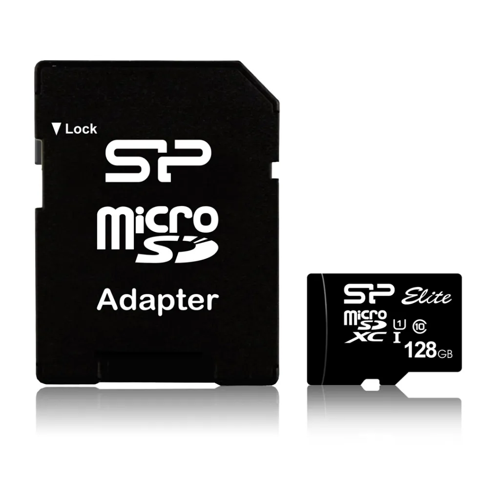 Kartë e memories Silicon Power Elite, MicroSDXC, 128 GB, Class 10 + përshtatës SD - 1