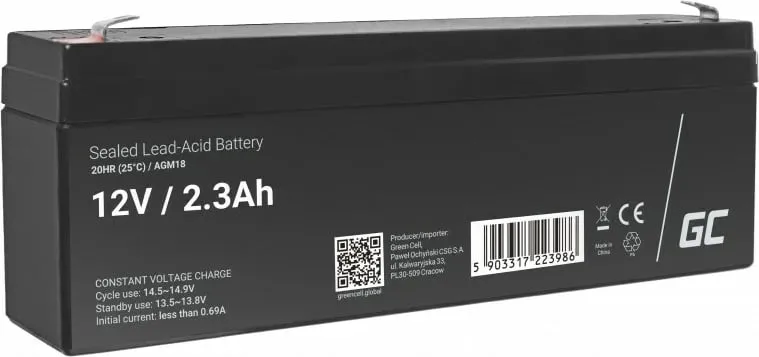 Bateri UPS Green Cell AGM18 12 V 2.3 Ah e zezë - 2