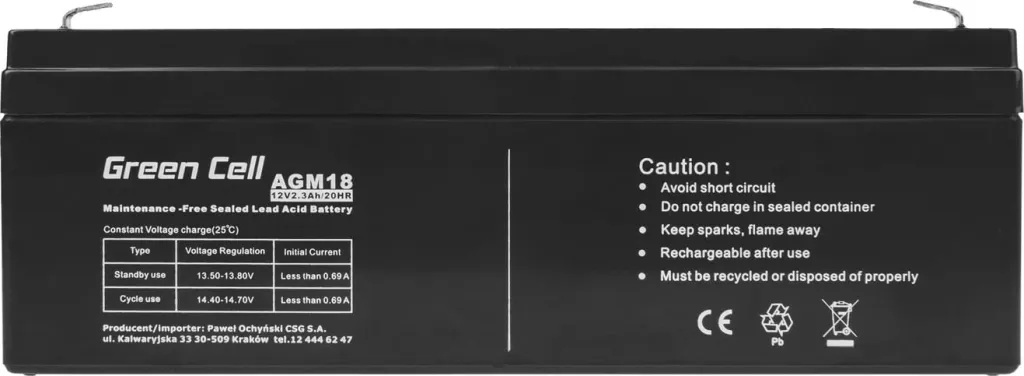 Bateri UPS Green Cell AGM18 12 V 2.3 Ah e zezë - 14