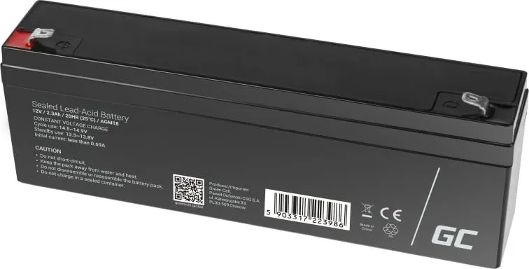 Bateri UPS Green Cell AGM18 12 V 2.3 Ah e zezë - 3