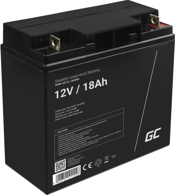 Bateria për modele RC Green Cell AGM09, 12V, e zezë - 2