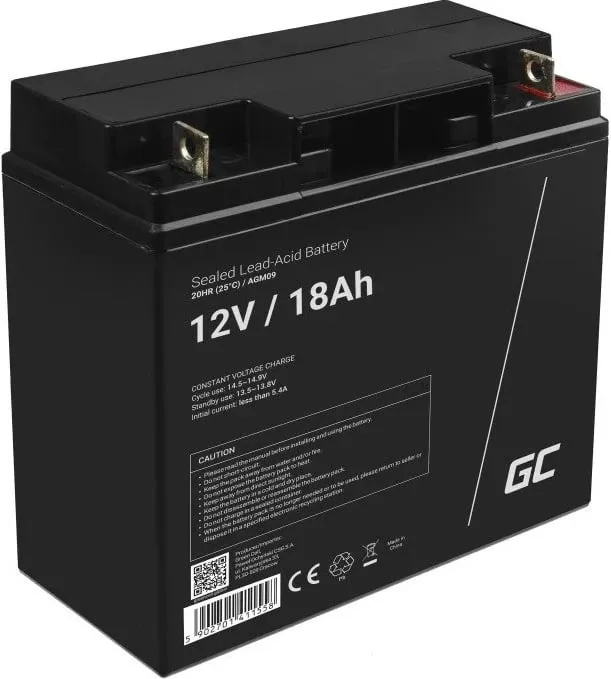 Bateria për modele RC Green Cell AGM09, 12V, e zezë - 9
