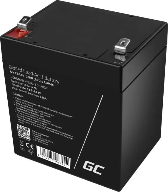 Bateri për UPS Green Cell AGM45, 12V, 5.3 Ah - 4