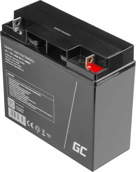 Bateri veture Green Cell AGM51, 17 Ah, 12 V, e zezë - 5