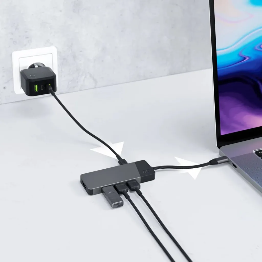 Shpërndarës USB Green Cell, HDMI 4K, USB-C, MICROSD - 3