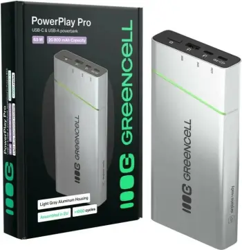Powerbank Green Cell PowerPlayPro, 20800mAh, 65W, argjendi